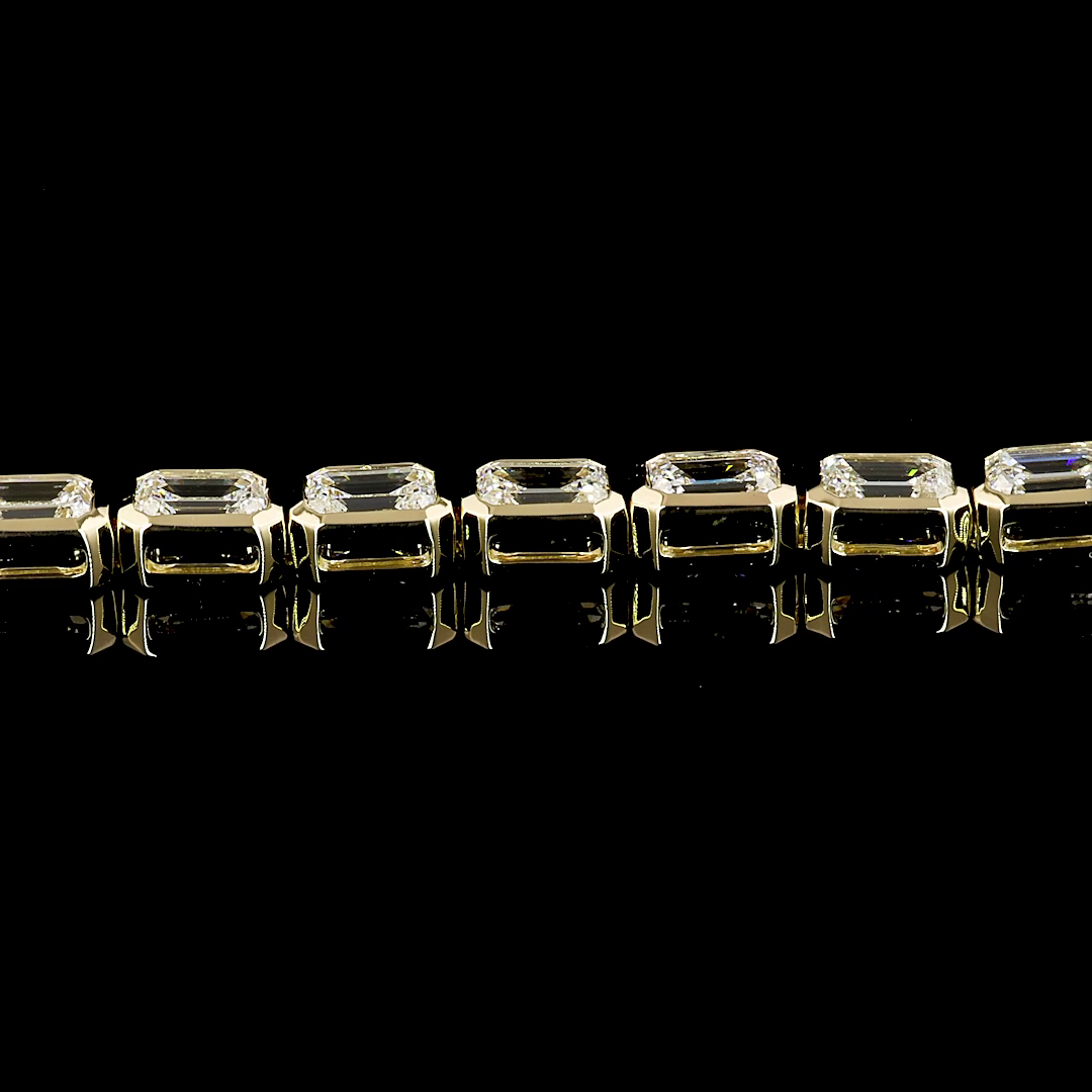 6.14 CTTW Emerald Lab Diamond Tennis Bracelet 6.5" 14k Yellow Gold E Color and VS1 Clarity jewelry-spot-usa