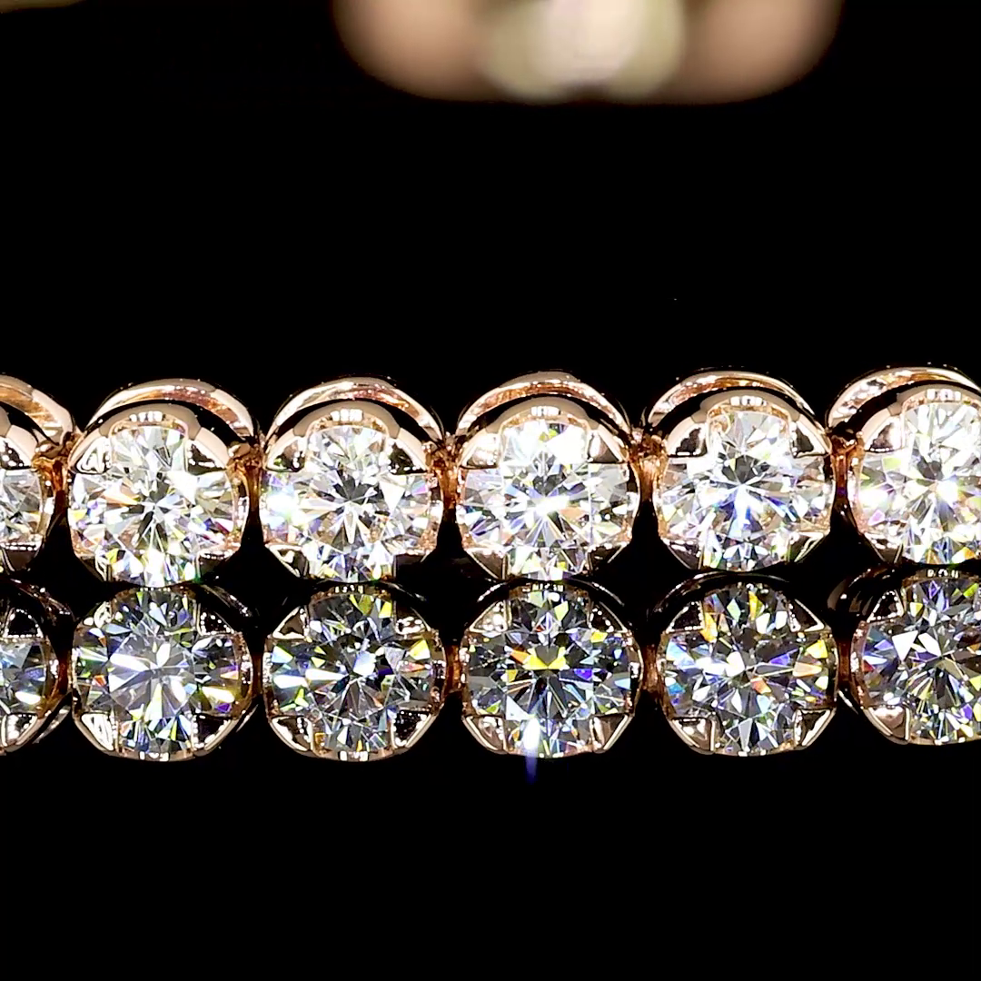 0.98 CTTW Round Lab Diamond Tennis Bracelet 6.5" 14k Rose Gold (F/E Color and VS2/VS1 Clarity)