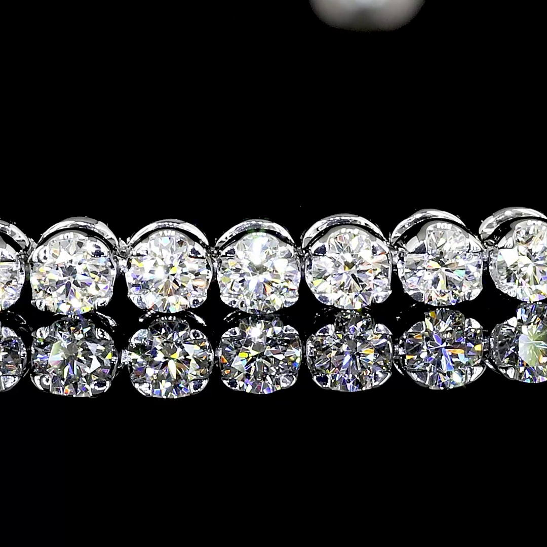 0.98 CTTW Round Lab Diamond Tennis Bracelet 6.5" 14k White Gold (F Color and VS2 Clarity)