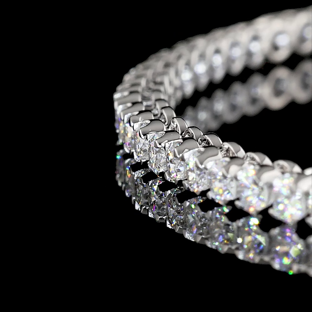 0.98 CTTW Round Lab Diamond Tennis Bracelet 6.5" 14k White Gold (F Color and VS2 Clarity)