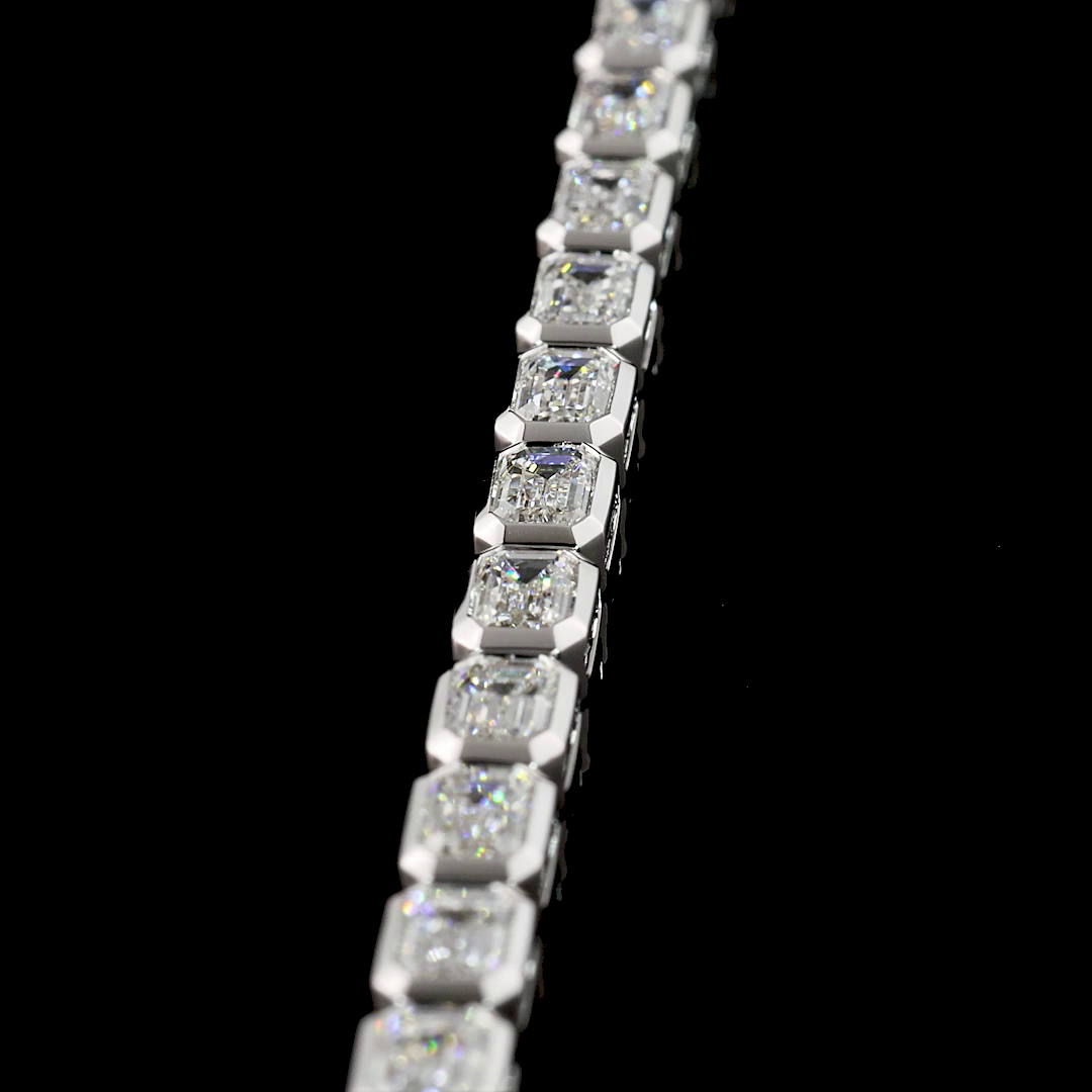 6.33 CTTW Emerald Lab Diamond Tennis Bracelet 6.5" (D Color and VS1 Clarity)