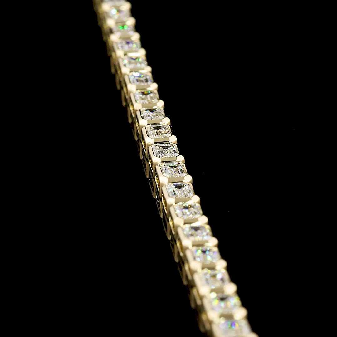 4.57 CTTW Emerald Lab Diamond Tennis Bracelet 6.5" 14k Yellow Gold F Color and VS2 Clarity jewelry-spot-usa