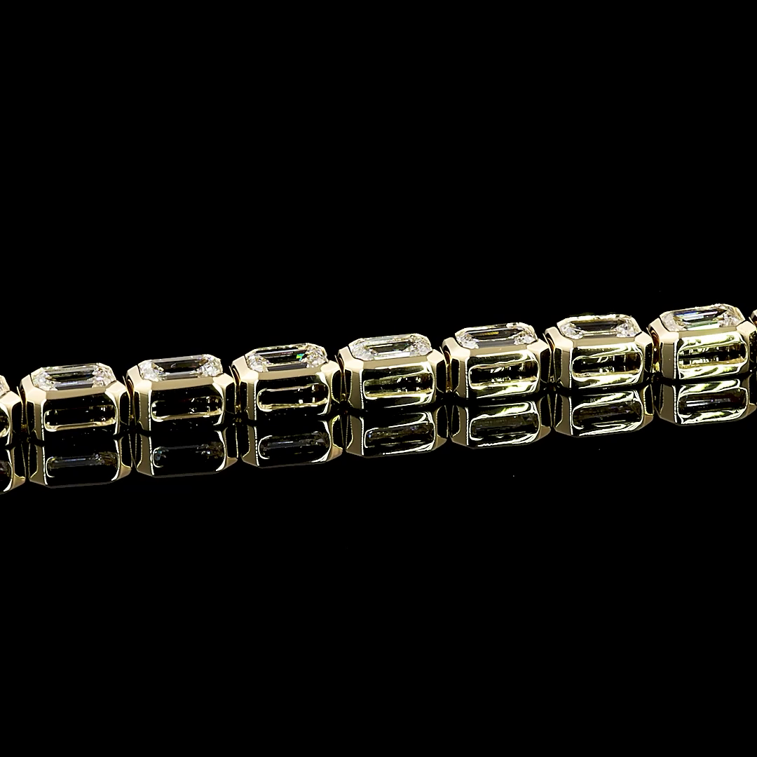 4.57 CTTW Emerald Lab Diamond Tennis Bracelet 6.5" 14k Yellow Gold F Color and VS2 Clarity jewelry-spot-usa
