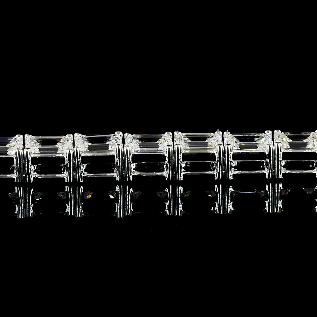 4.74 CTTW Emerald Lab Diamond Tennis Bracelet 7" 14k White Gold (F Color and VS1 Clarity)