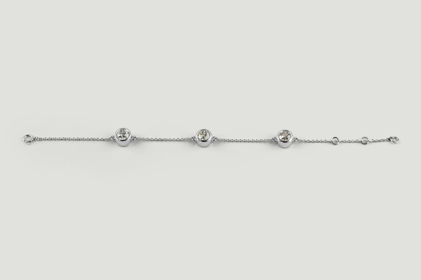 3.18 CTTW Old European Brilliant Lab Diamond Station Bracelet (D Color and VS1 Clarity)