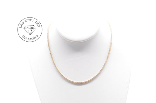 Made to Order: 1.75mm Lab Grown Diamond Tennis Necklace 14K Yellow/White Gold