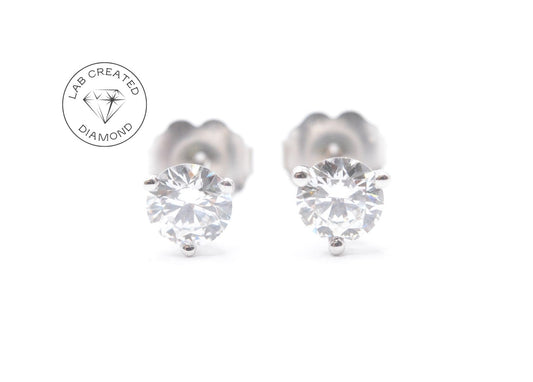 0.50 cttw Lab Grown Diamond Stud Earrings 14K White Gold