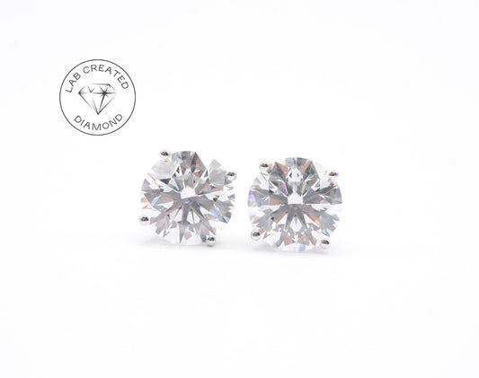 2.00 cttw Lab Grown Diamond Stud Earrings 14K White Gold