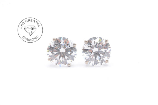 5 cttw Lab Grown Diamond Stud Earrings 14K White Gold