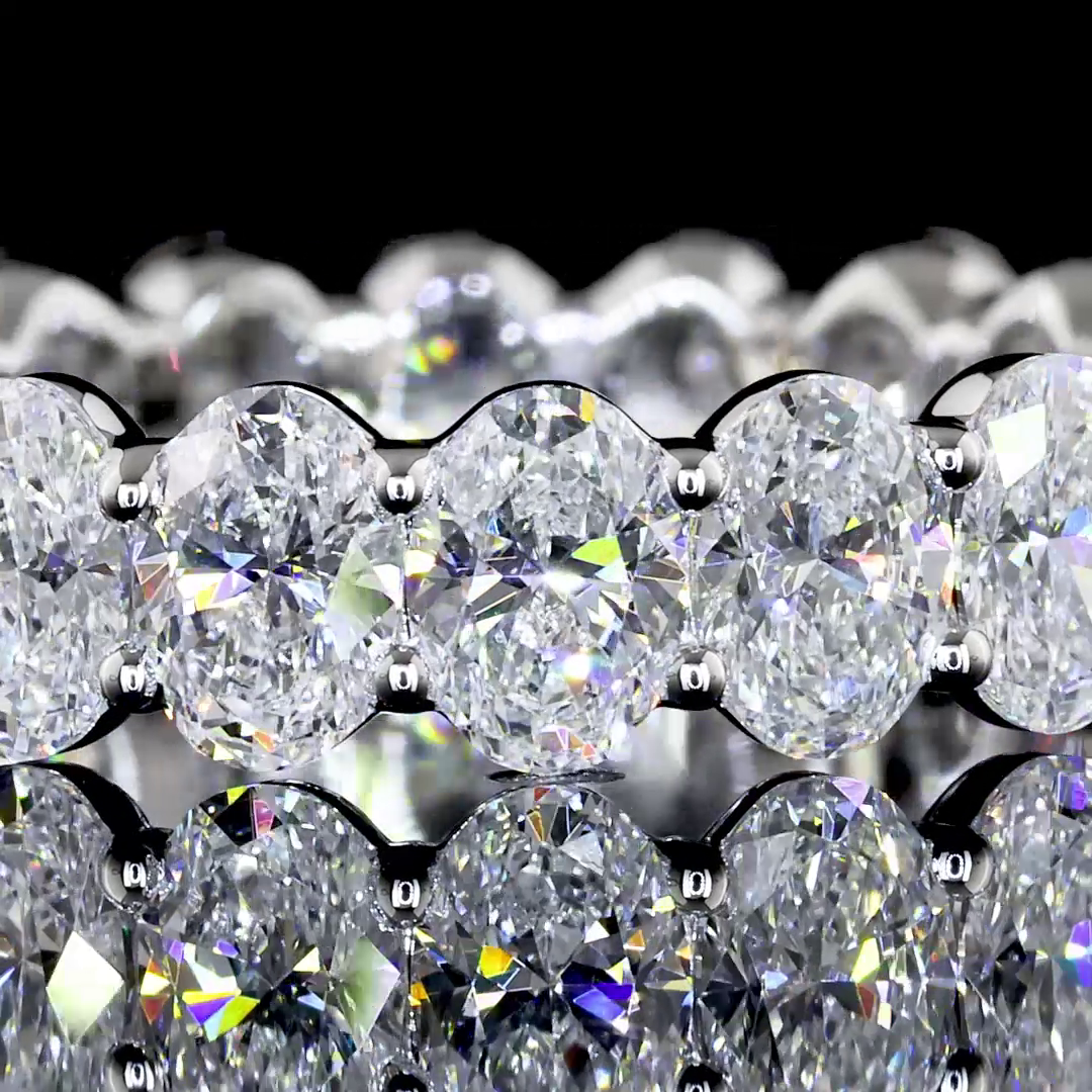 3.05 CTTW Oval Lab Diamond Full Eternity Sz. 4.75 14k White Gold E Color and VS Clarity jewelry-spot-usa