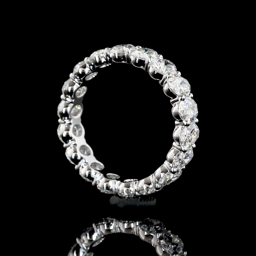 3.05 CTTW Oval Lab Diamond Full Eternity Sz. 4.75 14k White Gold E Color and VS Clarity jewelry-spot-usa