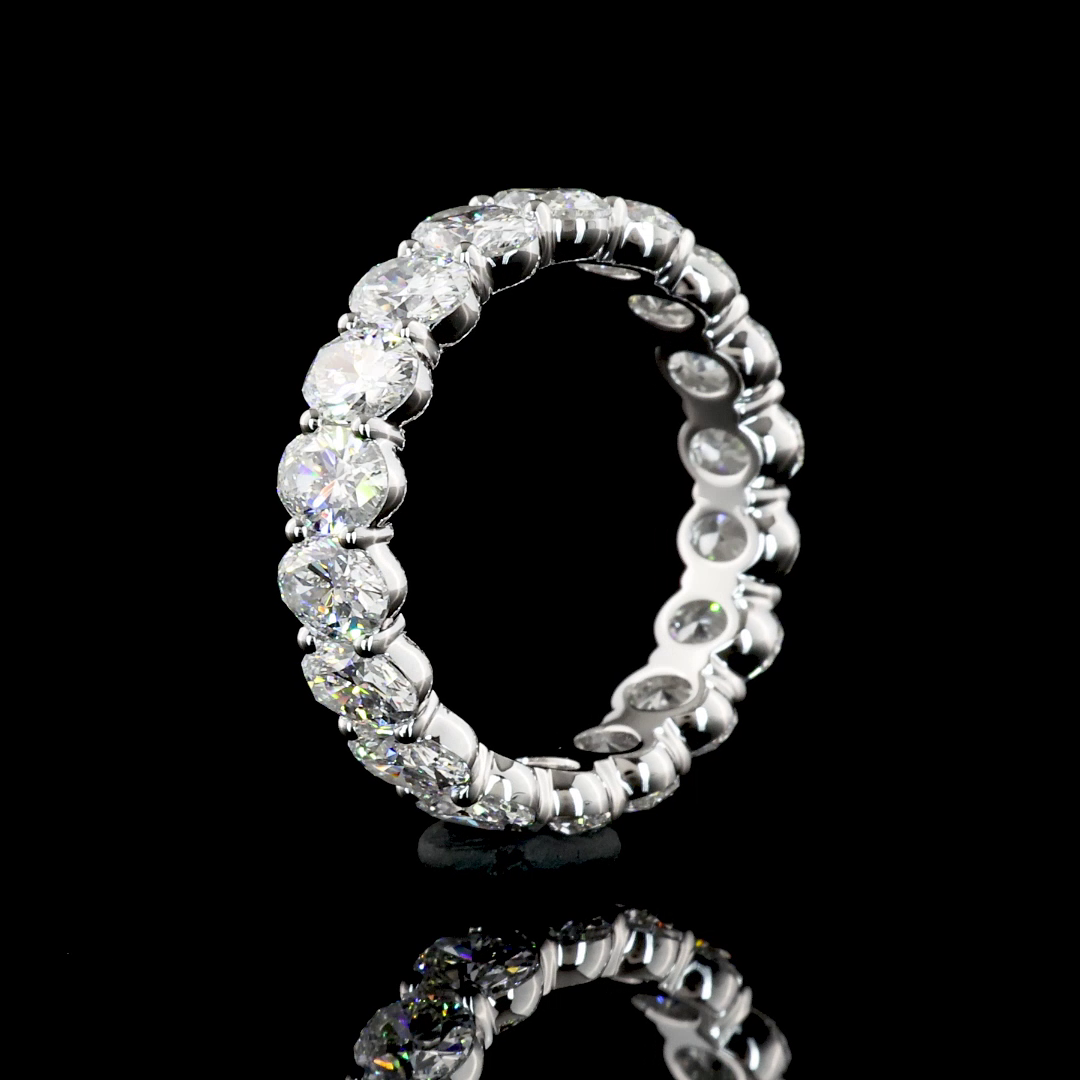 3.05 CTTW Oval Lab Diamond Full Eternity Sz. 4.75 14k White Gold E Color and VS Clarity jewelry-spot-usa
