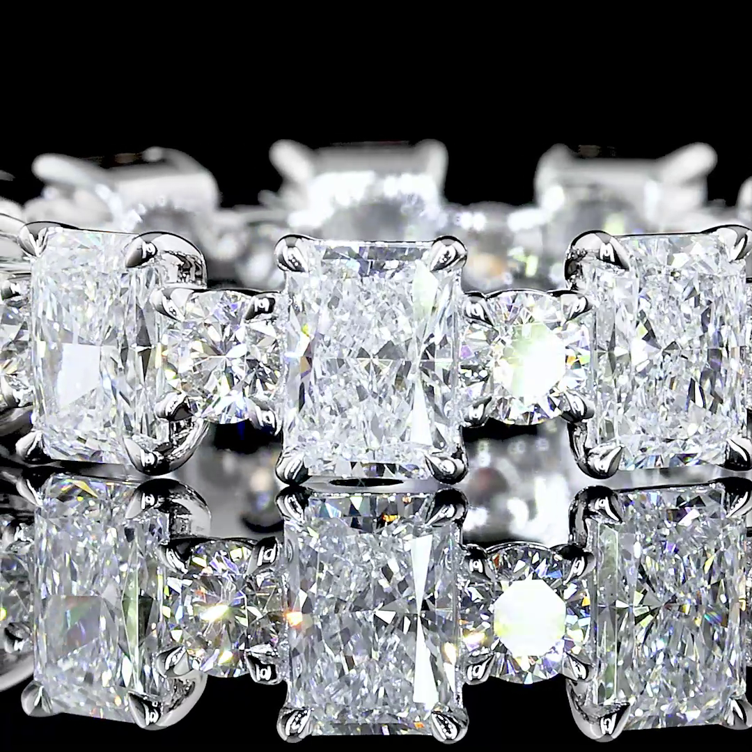 3.09 CTTW MIX Lab Diamond Full Eternity Sz. 5.5 14k White Gold F Color and VS Clarity jewelry-spot-usa