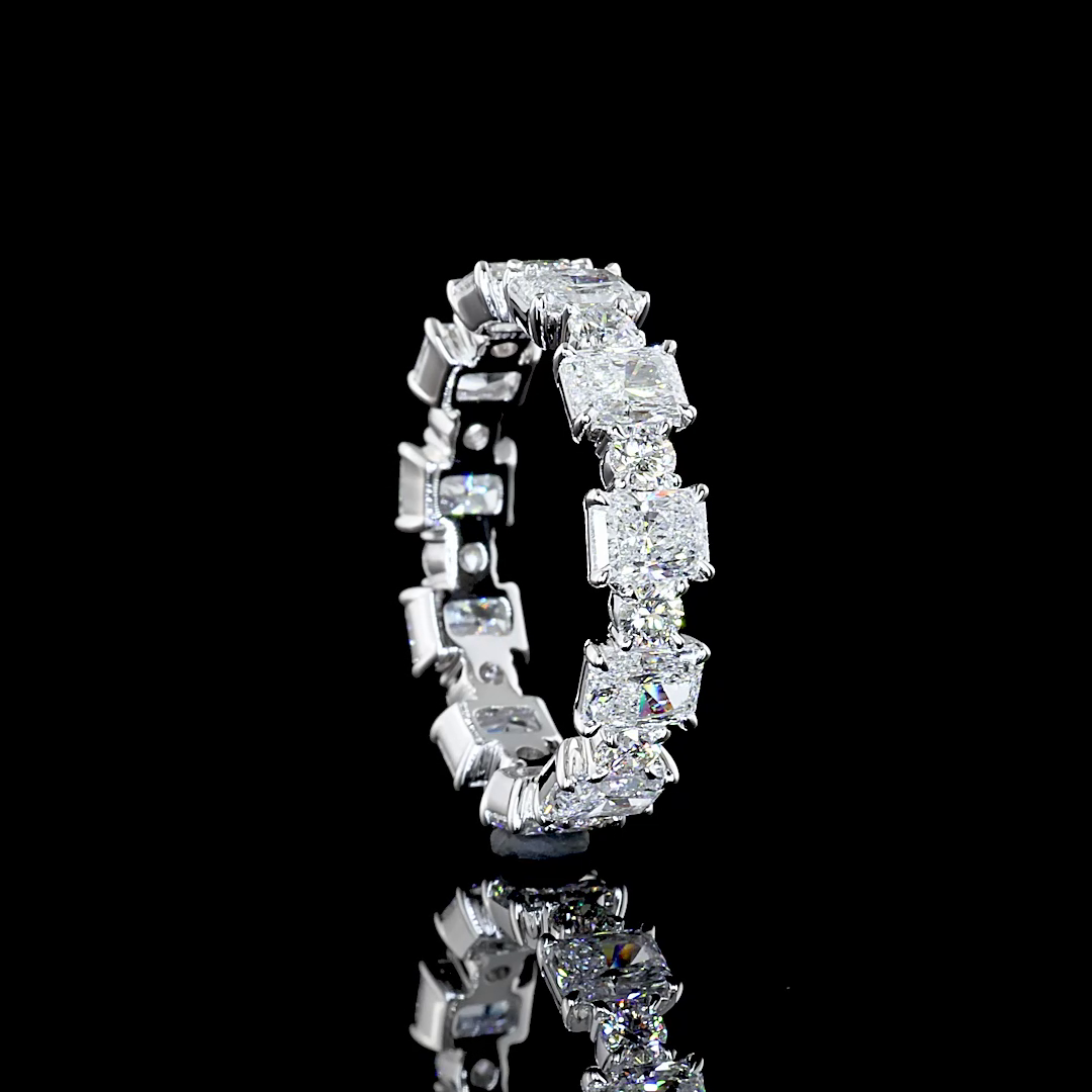 3.09 CTTW MIX Lab Diamond Full Eternity Sz. 5.5 14k White Gold F Color and VS Clarity jewelry-spot-usa