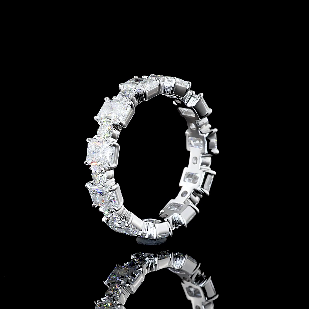 3.09 CTTW MIX Lab Diamond Full Eternity Sz. 5.5 14k White Gold F Color and VS Clarity jewelry-spot-usa