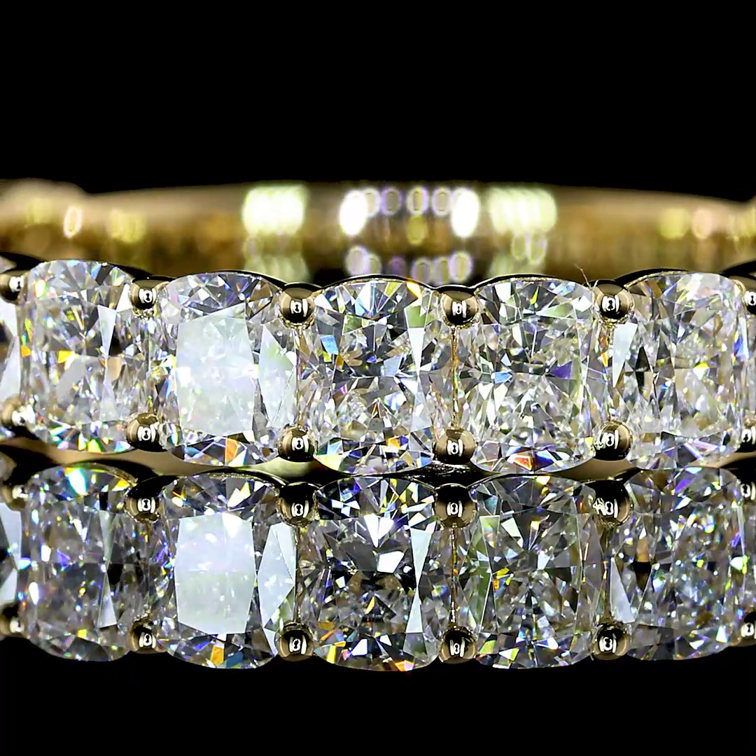 1.88 CTTW Cushion Brilliant Lab Diamond 3/4 Eternity Band (E Color and VS Clarity)