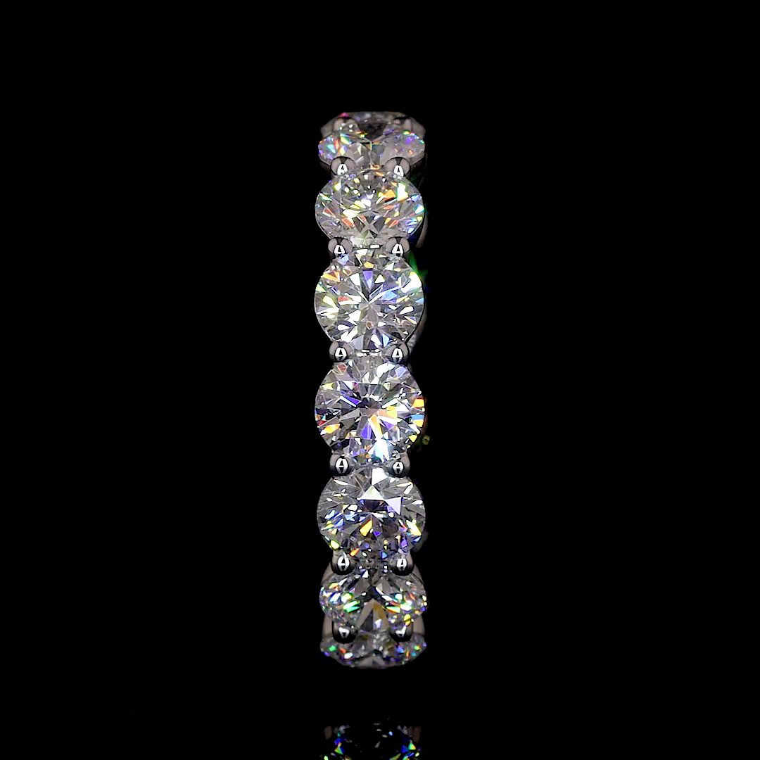4.61 CTTW Round Lab Grown Diamond Full Eternity Sz. 6.5 (E Color and VVS2 Clarity)