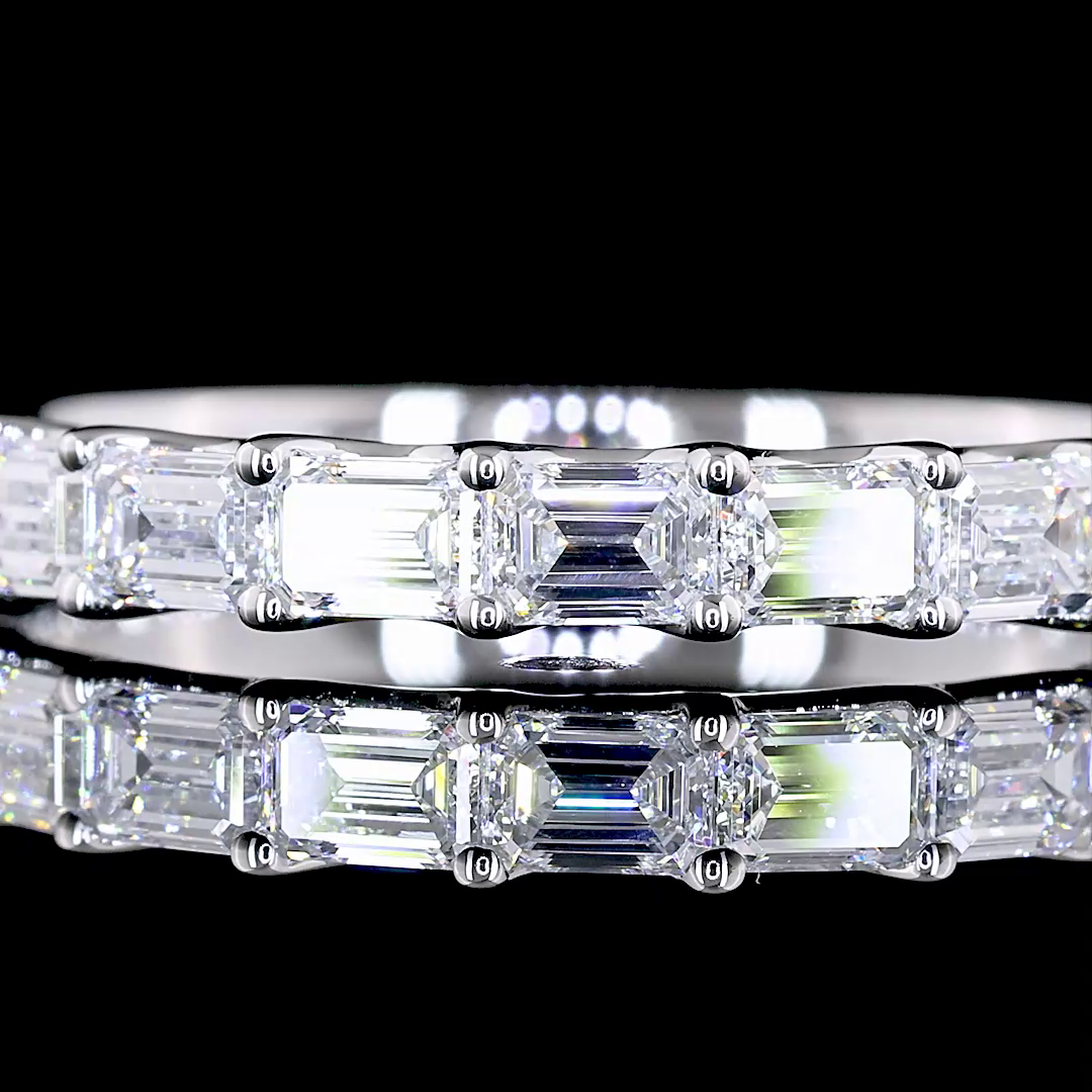 1.00 CTTW Emerald Lab Diamond Half Eternity Eternity Band Sz. 6.5 (E Color and VS Clarity)