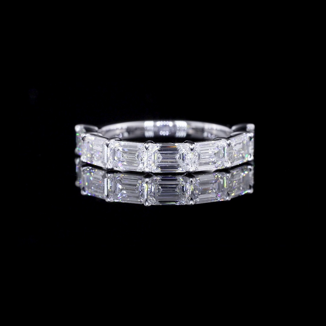 2.48 CTTW Emerald Lab Diamond Half Eternity Eternity Band (F Color and VS1 Clarity)