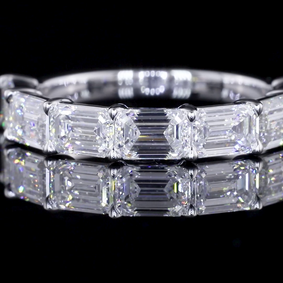 2.48 CTTW Emerald Lab Diamond Half Eternity Eternity Band (F Color and VS1 Clarity)