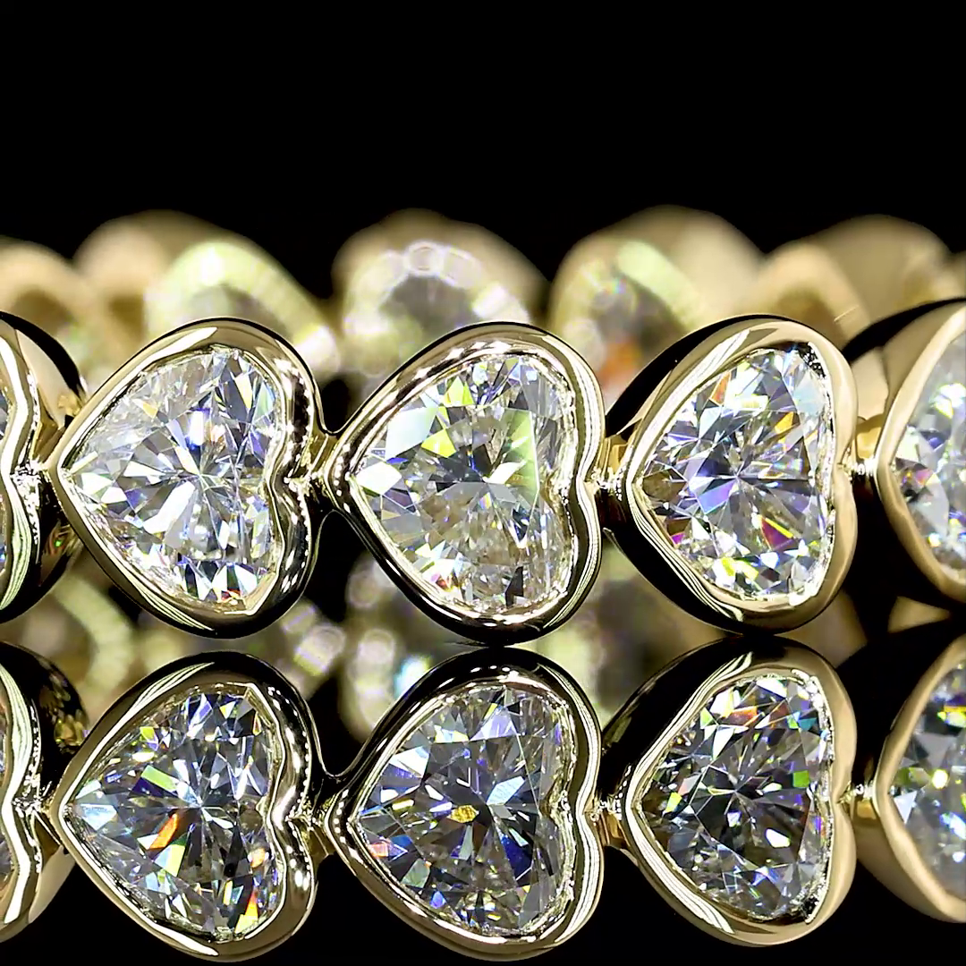 2.53 CTTW Heart Lab Diamond Full Eternity Sz. 6.5 (E Color and VS Clarity)