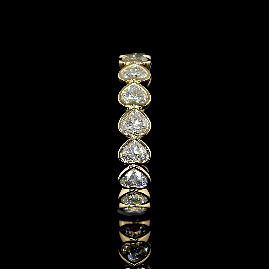 2.53 CTTW Heart Lab Diamond Full Eternity Sz. 6.5 (E Color and VS Clarity)