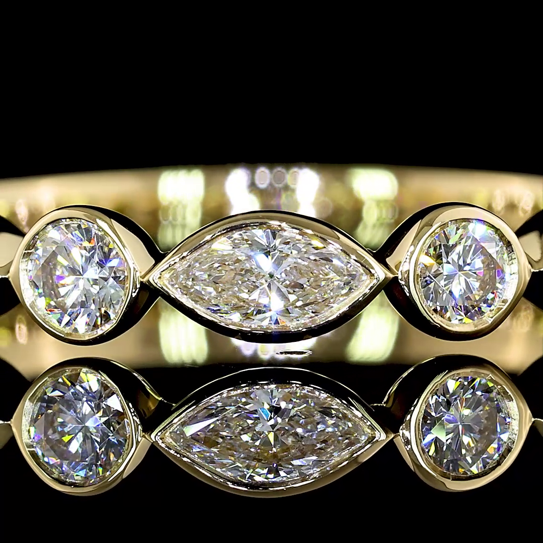 0.83 CTTW MIX Lab Diamond 3/4 Eternity Band Sz. 7 14k Yellow Gold E Color and VS Clarity jewelry-spot-usa