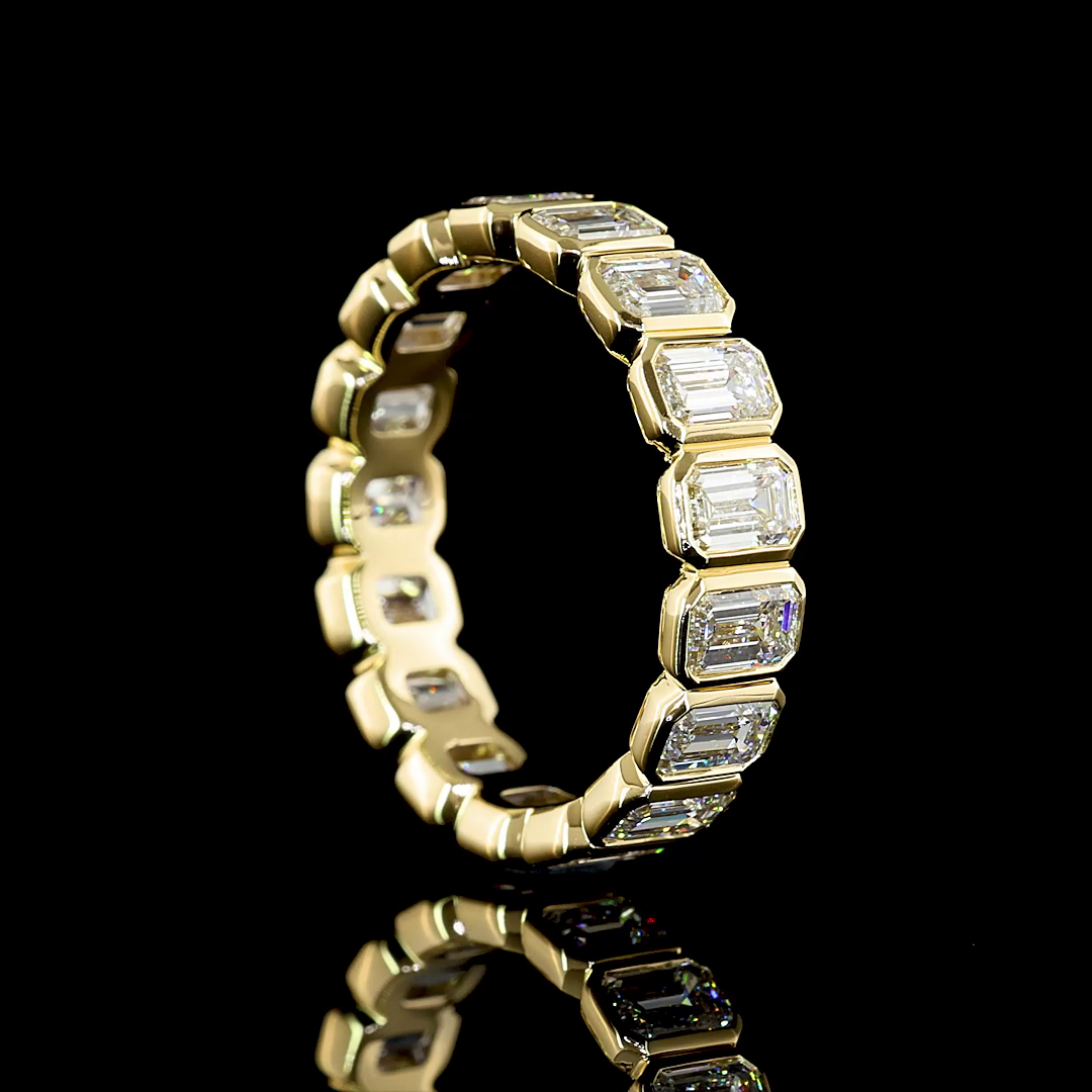 3.99 CTTW Emerald Lab Diamond Full Eternity Sz. 8 14k Yellow Gold E Color and VS Clarity jewelry-spot-usa