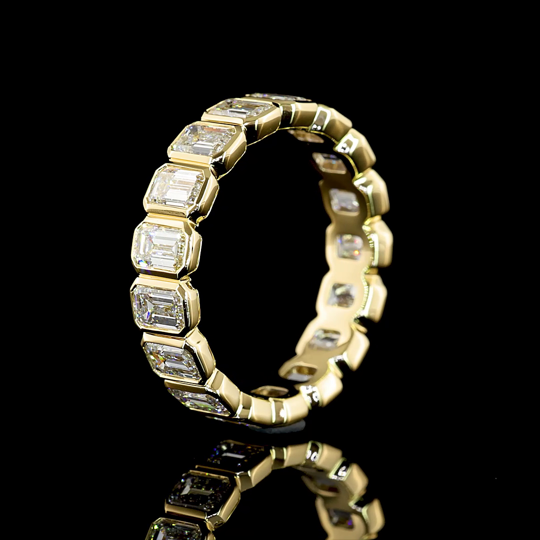 3.99 CTTW Emerald Lab Diamond Full Eternity Sz. 8 14k Yellow Gold E Color and VS Clarity jewelry-spot-usa