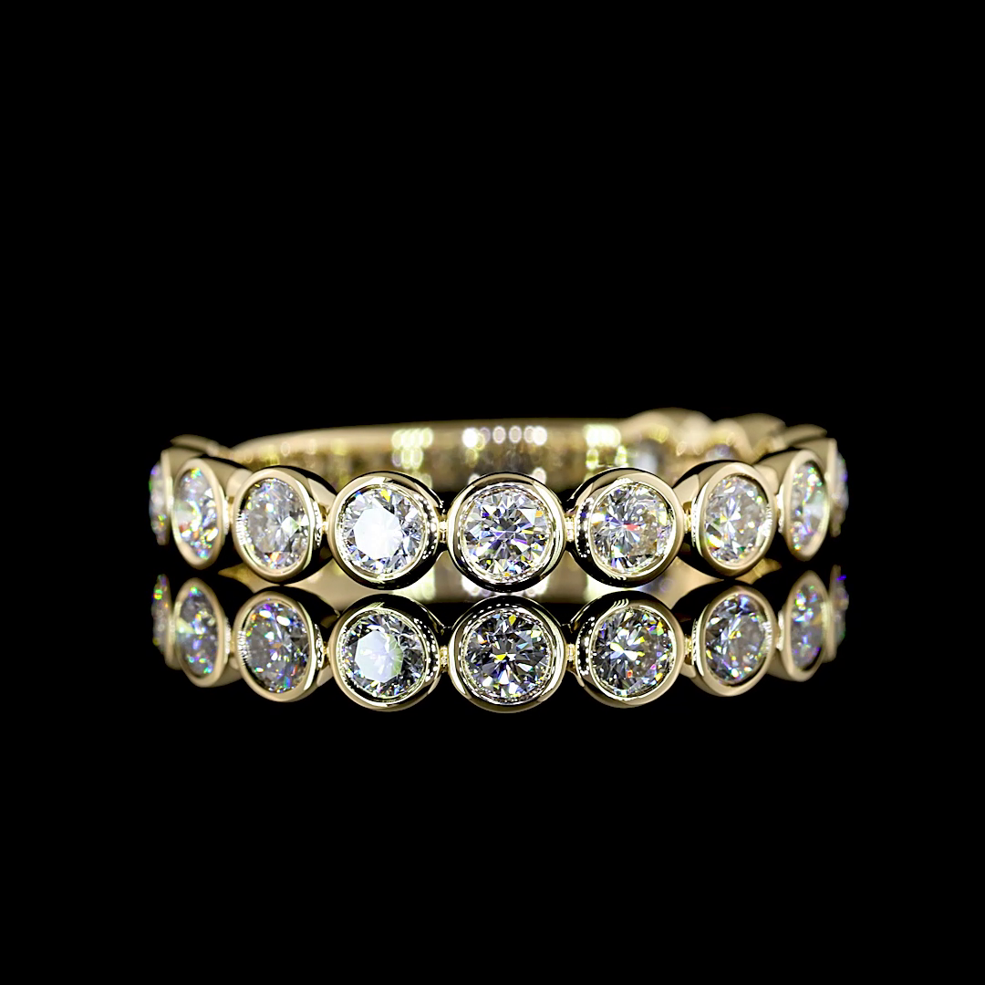 1.02 CTTW Round Lab Diamond 3/4 Eternity Band Sz. 6.5 14k Yellow Gold (E Color and VS Clarity)