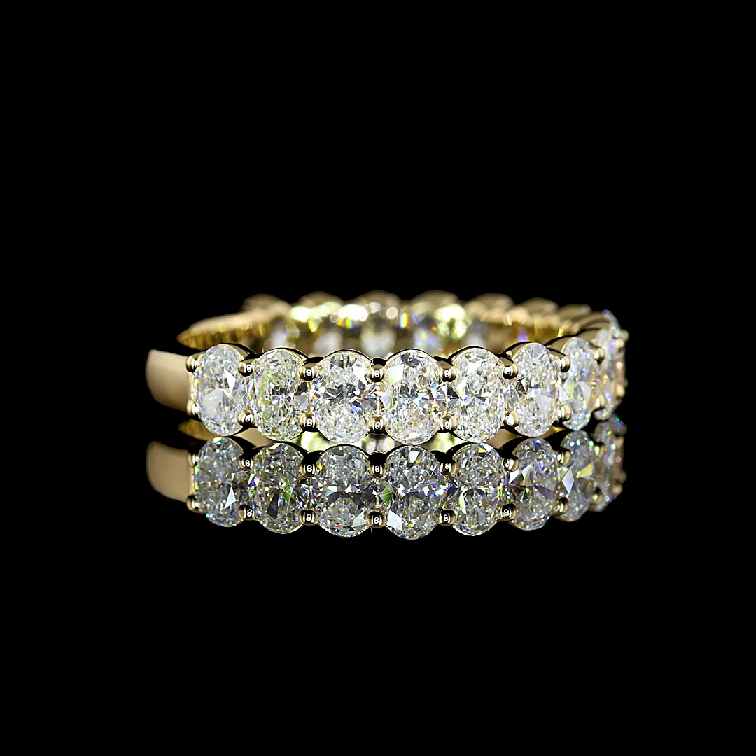1.89 CTTW Oval Lab Diamond 3/4 Eternity Band Sz. 6.5 14k Yellow Gold (E Color and VS Clarity)