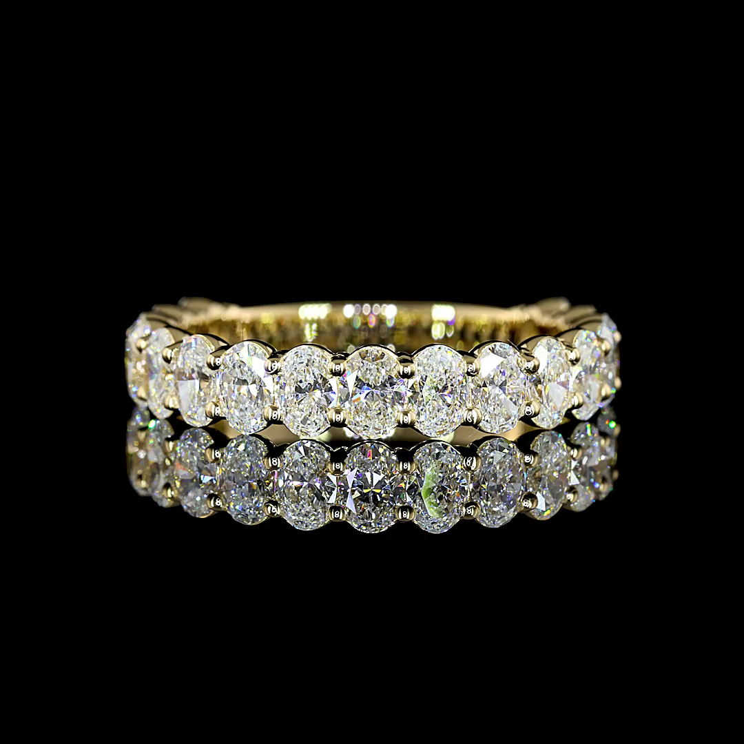 1.89 CTTW Oval Lab Diamond 3/4 Eternity Band Sz. 6.5 14k Yellow Gold (E Color and VS Clarity)