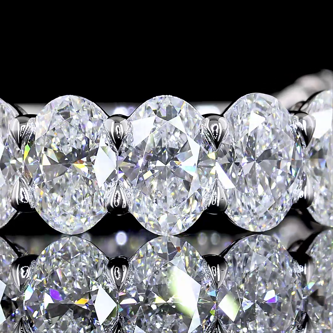 4.03 CTTW Oval Lab Diamond 3/4 Eternity Band Sz. 6.5 14k White Gold (E Color and VS Clarity)