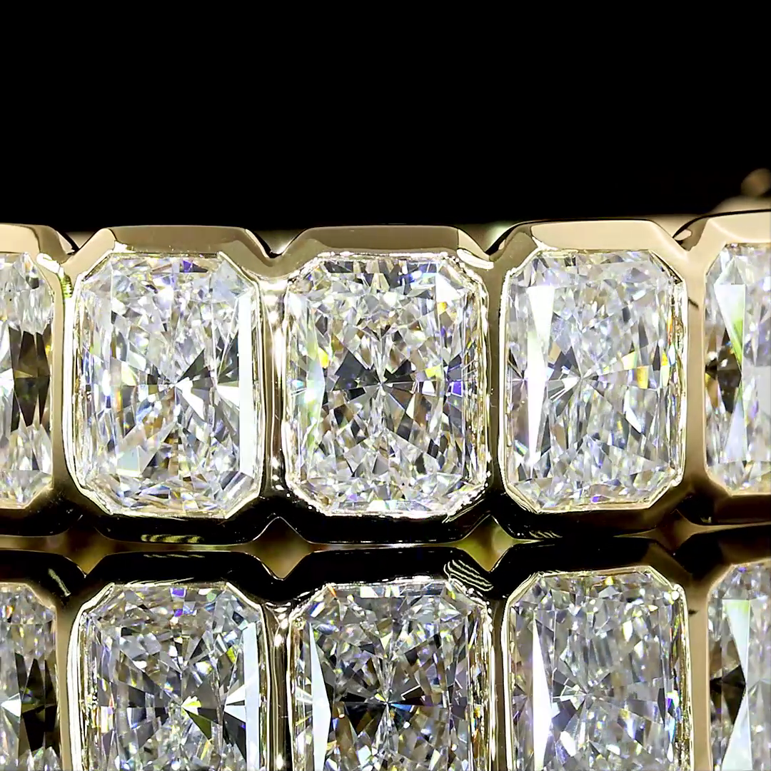 3.13 CTTW Radiant Lab Diamond 3/4 Eternity Band Sz. 6.5 14k Yellow Gold (E Color and VS Clarity)