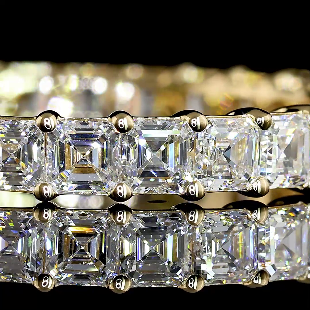 2.12 CTTW Asscher Lab Diamond Full Eternity (E Color and VS1 Clarity)