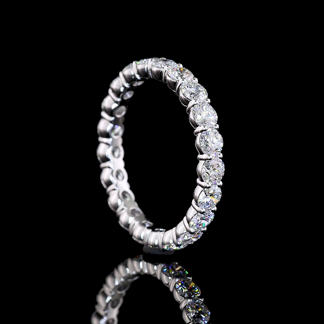 2.08 CTTW Round Lab Diamond Full Eternity Sz. 6.5 (E Color and VS Clarity)