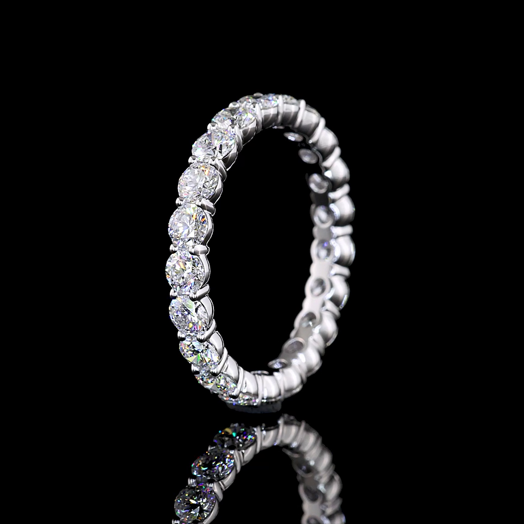 2.08 CTTW Round Lab Diamond Full Eternity Sz. 6.5 (E Color and VS Clarity)