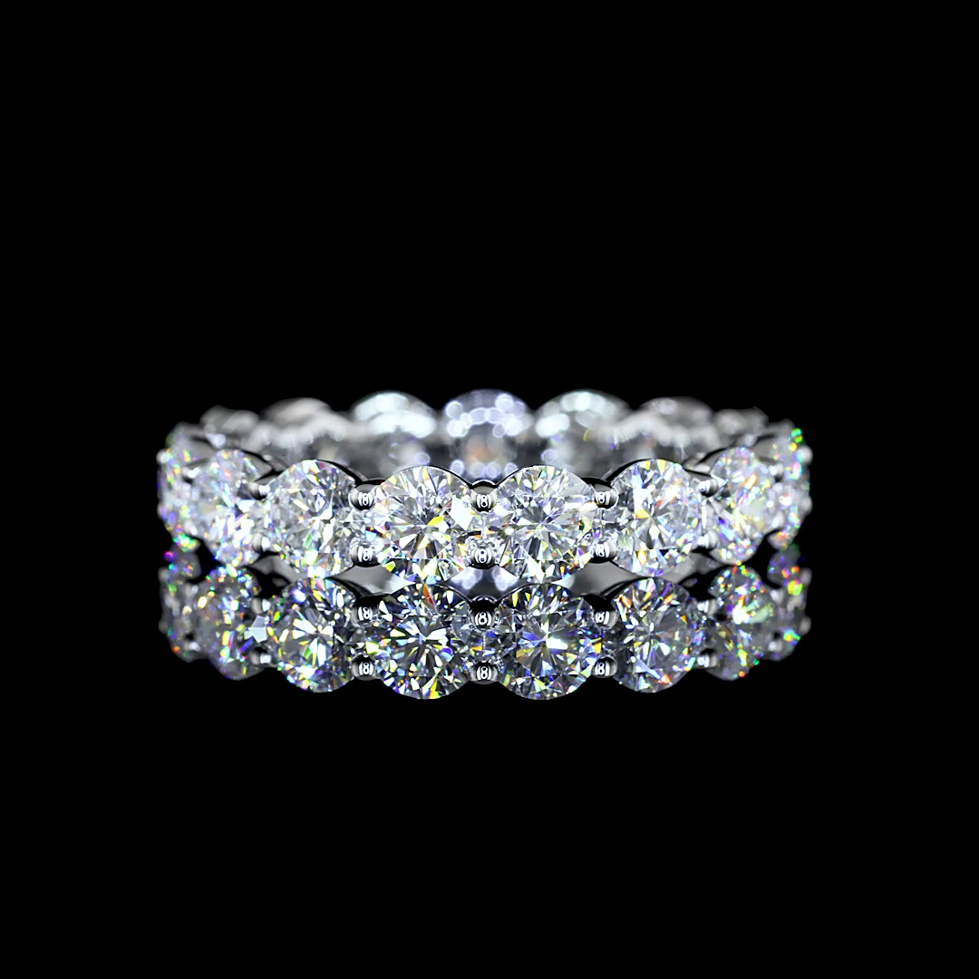 3.16 CTTW Round Lab Diamond Full Eternity Sz. 5.5 14k White Gold (E Color and VS1 Clarity)