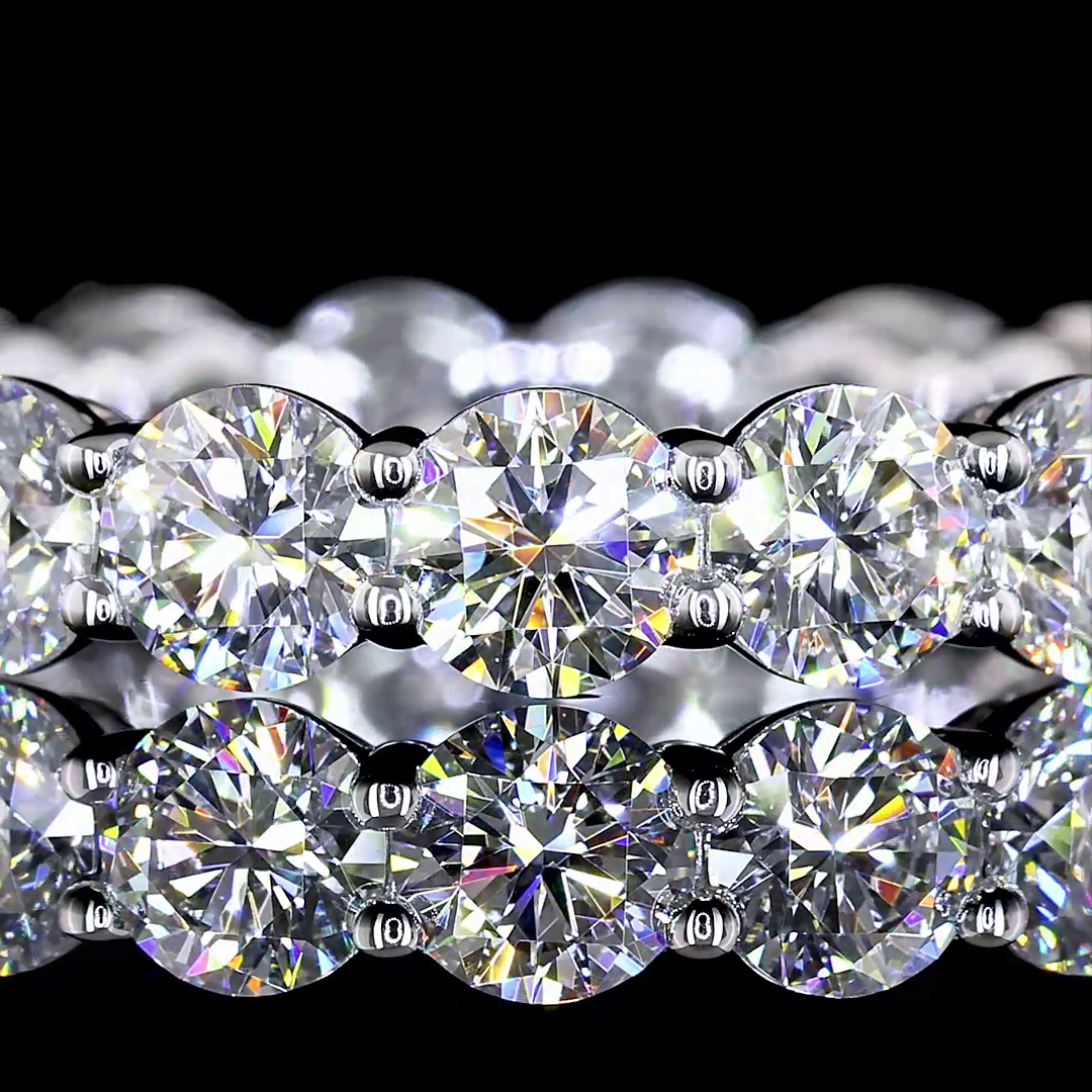 3.16 CTTW Round Lab Diamond Full Eternity Sz. 5.5 14k White Gold (E Color and VS1 Clarity)