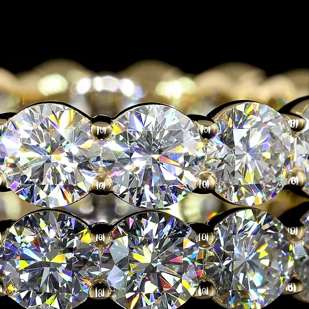 3.15 CTTW Round Lab Diamond Full Eternity Sz. 6.5 14k Yellow Gold E Color and VS Clarity jewelry-spot-usa
