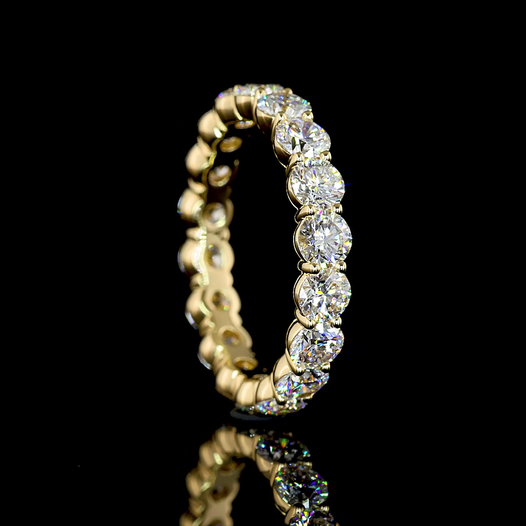 3.15 CTTW Round Lab Diamond Full Eternity Sz. 6.5 14k Yellow Gold E Color and VS Clarity jewelry-spot-usa
