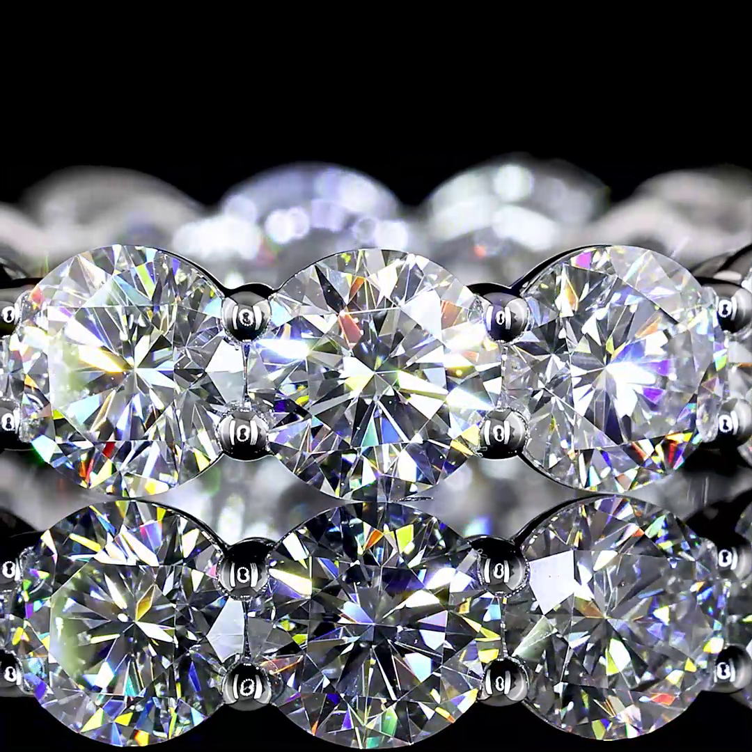 4.46 CTTW Round Lab Diamond Full Eternity Sz. 6.5 14k White Gold E Color and VS2 Clarity jewelry-spot-usa