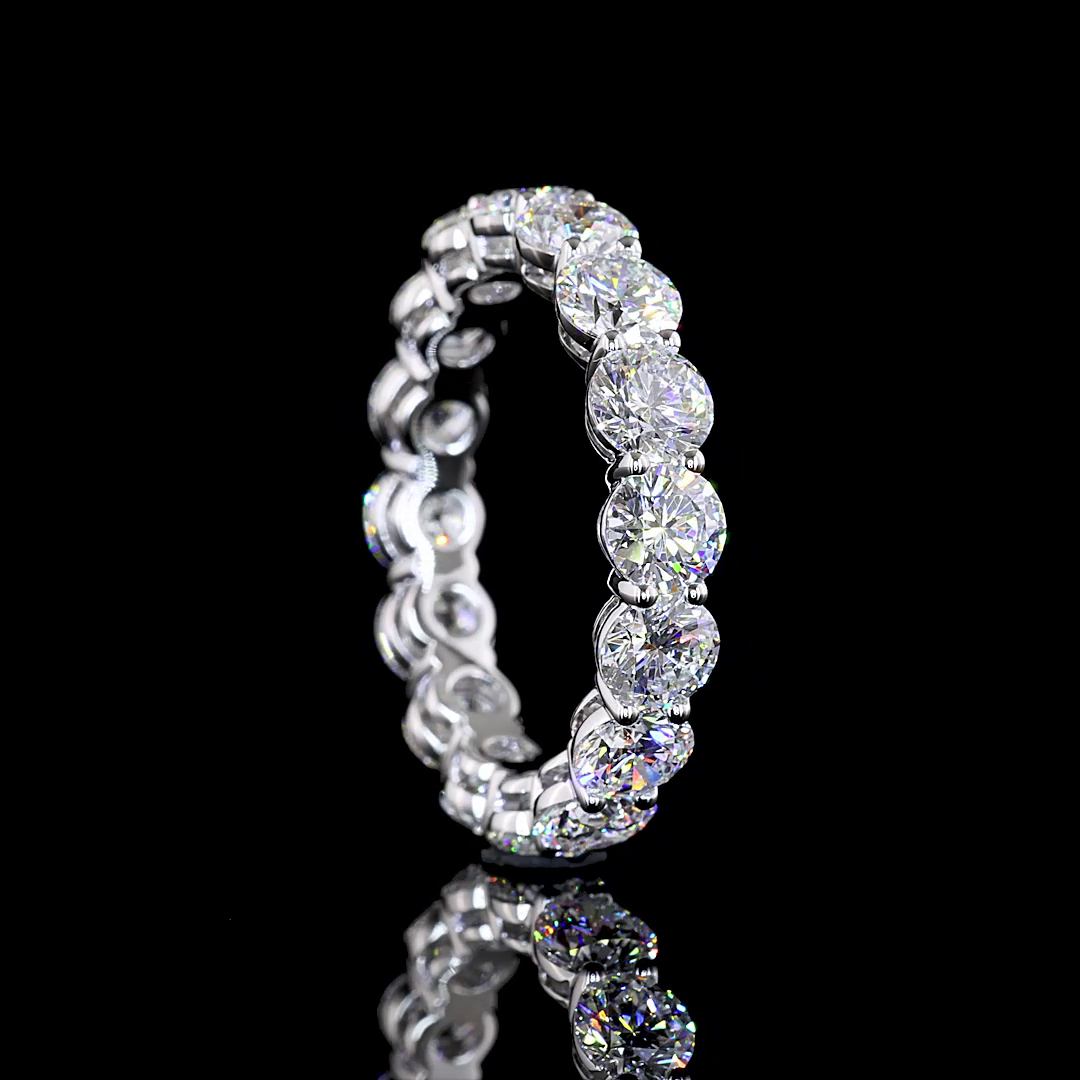 4.46 CTTW Round Lab Diamond Full Eternity Sz. 6.5 14k White Gold E Color and VS2 Clarity jewelry-spot-usa