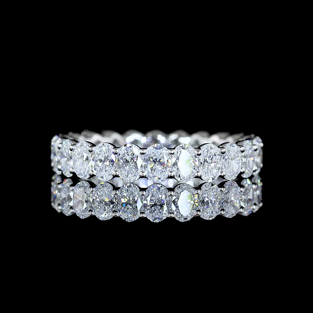 2.32 CTTW Oval Lab Diamond Full Eternity Sz. 6.5 (E Color and VS Clarity)