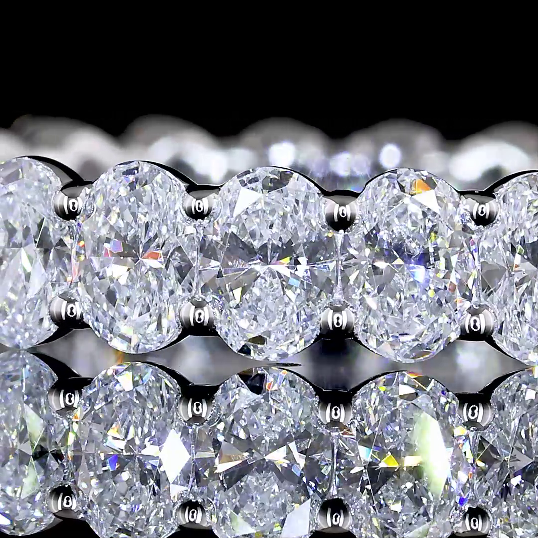 2.32 CTTW Oval Lab Diamond Full Eternity Sz. 6.5 (E Color and VS Clarity)