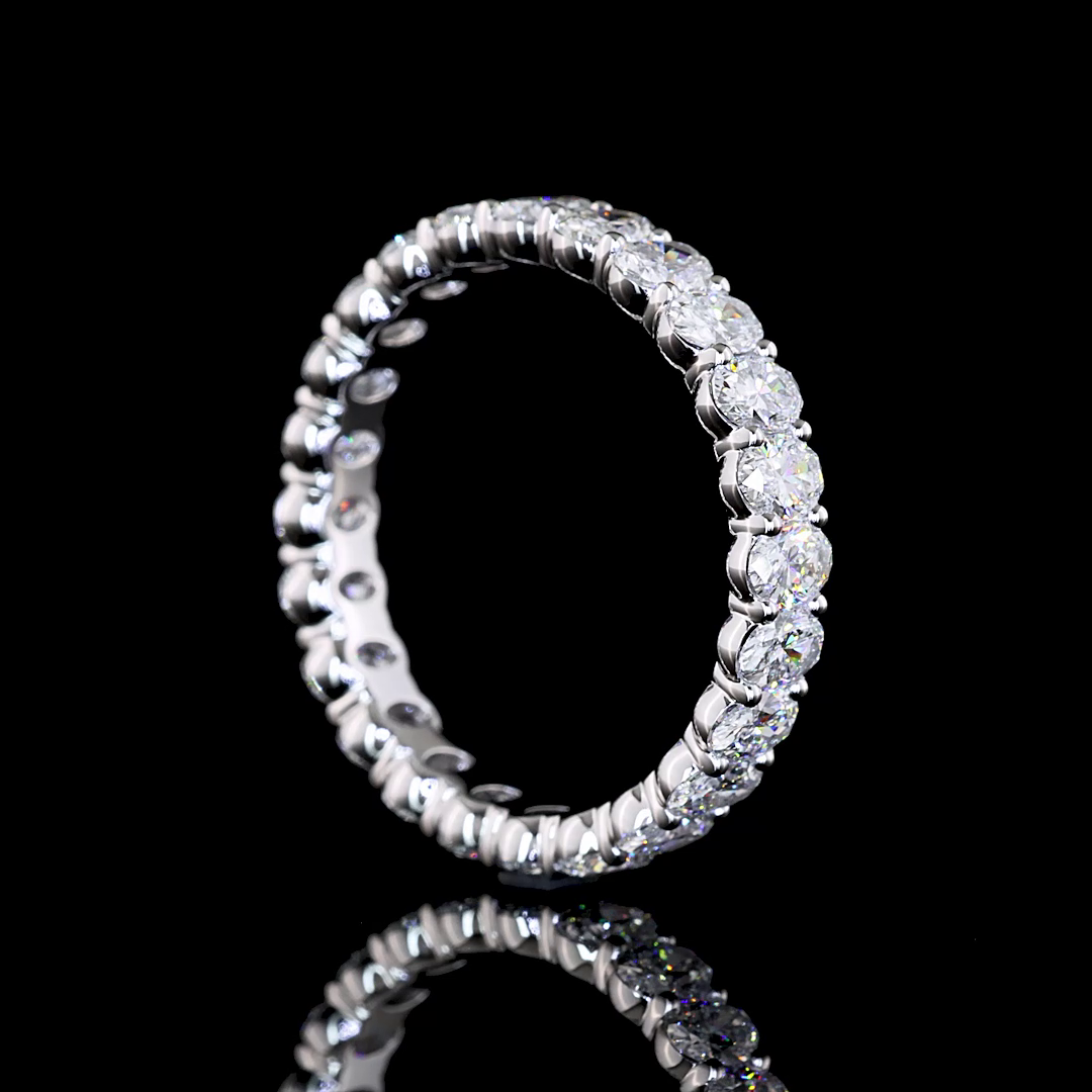 2.32 CTTW Oval Lab Diamond Full Eternity Sz. 6.5 (E Color and VS Clarity)
