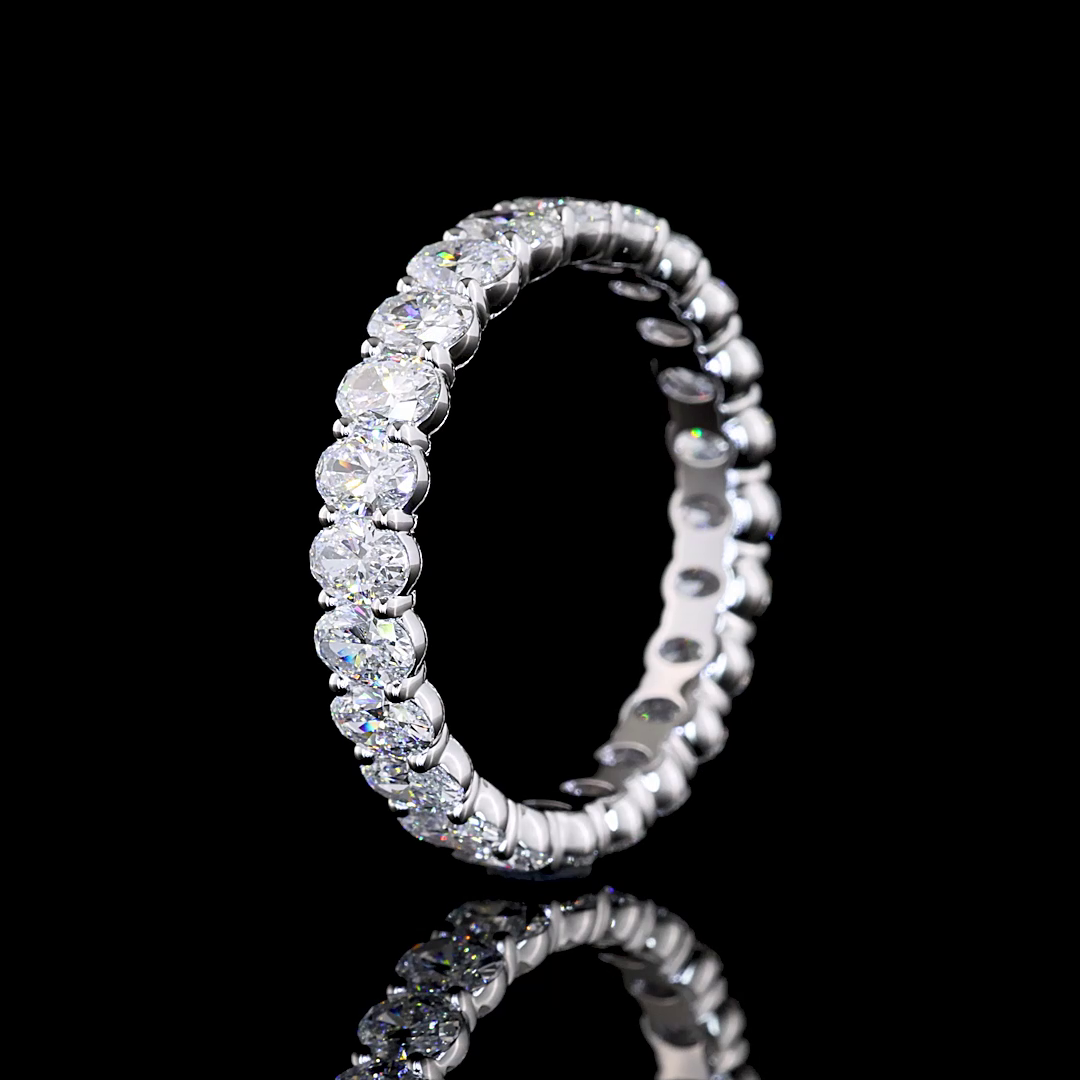 2.32 CTTW Oval Lab Diamond Full Eternity Sz. 6.5 (E Color and VS Clarity)