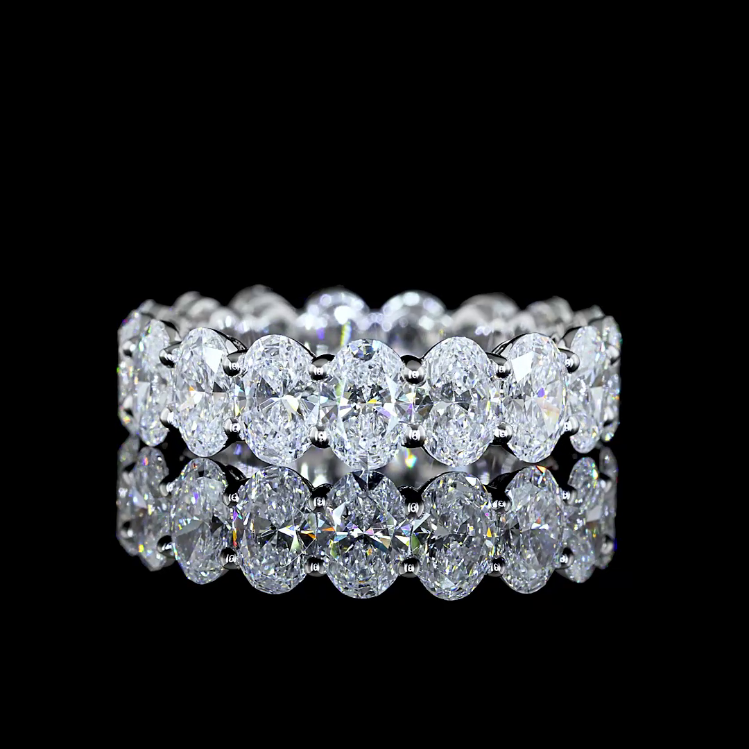 4.70 CTTW Oval Lab Diamond Full Eternity Sz. 5.5 (E Color and VS Clarity)