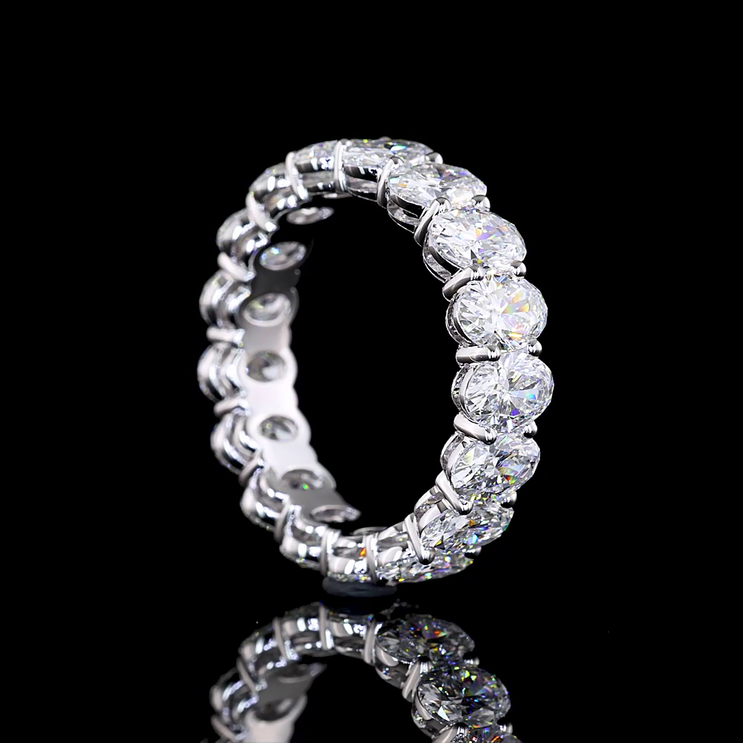 4.70 CTTW Oval Lab Diamond Full Eternity Sz. 5.5 (E Color and VS Clarity)