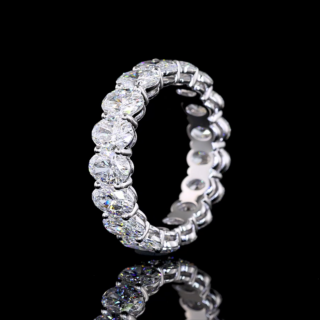 4.70 CTTW Oval Lab Diamond Full Eternity Sz. 5.5 (E Color and VS Clarity)
